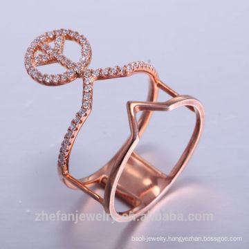 Manufacturer Stainless Steel ring 14K 18K 24K rhodium plating Beatiful High Quality 925 Silver Rings